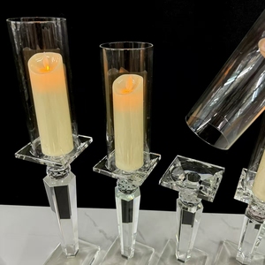 Portacandele a Colonna in Cristallo Trasparente Lucidato di Alta Qualità, Ecologico, per Matrimoni, Eventi Pasquali e Hotel - Product Image 2