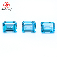 Topaze bleue suisse naturelle, pierres précieuses en vrac, formes ovale, poire, émeraude, coussin, excellente clarté pour la fabrication de bijoux