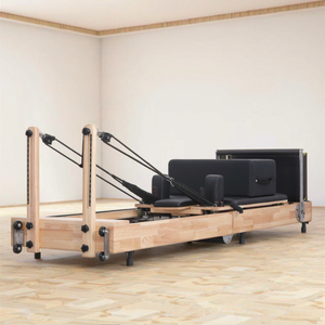 LUMINE Home Quality Professional Oak Foldable <span class=keywords><strong>Pilates</strong></span> Reformer Surface antidérapante Sécurité 6 Spring Resistance <span class=keywords><strong>Pilates</strong></span> Studio Body - Product Image 1
