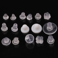 1000 pièces/sac Bouchons d'oreille en silicone souple et en plastique transparent, forme ronde et balle, pour fixation d'oreilles pour femme