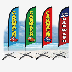Bandera Publicitaria Exterior de Poliéster con Impresión Digital Personalizada, Sin Postes, Bandera Promocional de Playa para Negocios, Bandera para Lavado de Autos - Product Image 2