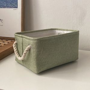Panier de rangement en tissu de coton et de lin pliable de haute qualité, bacs de rangement ménagers, organisateur - Product Image 1