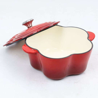 Casserole en fonte en forme de fleur, cocotte de couleur