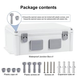 קופסת חיבורים חיצונית עמידה למים מדגם Namunanee F-15, עשויה ABS, להתקנה פנימית, עם צירים, לאחסון מכשירים אלקטרוניים. - Product Image 6