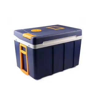 Wholesale large capacity 50L portable fridge AC DC 12v cooler with wheels durable powerful bass noise electric cooler