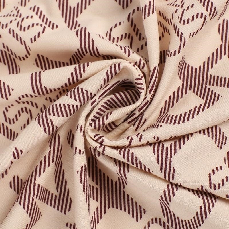Wholesale Printed 240 GSM Medium Weight Soft Breathable Stretch Comfortable CR Viscose Cotton Tricot Knit Single-Sided Fabric