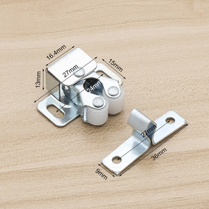 Loquets magnétiques pour portes d'armoires, attaches rapides en acier laminé à froid 24 mm, quincaillerie pour portes de placards et meubles de cuisine - Product Image 1