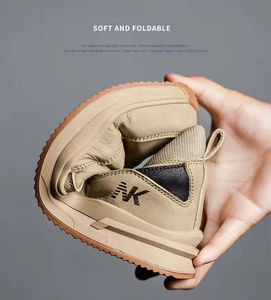 Zapatos de seguridad de construcción de fábrica con punta de acero, transpirables, duraderos, resistentes a impactos, con cordones, Industriales - Product Image 6