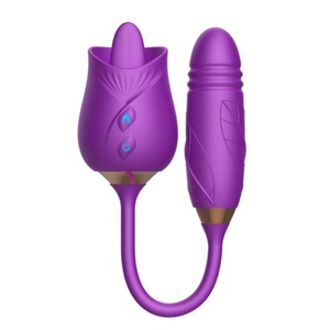 Klitoris saugen Vibrator Rose Schub <span class=keywords><strong>dildo</strong></span> Klitoris stimulator Massage kopf <span class=keywords><strong>2</strong></span> in 1 G Punkt Vibrator Rose Sexspielzeug für Frauen - Product Image 3