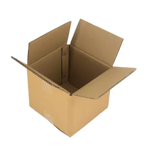 Carton ondulé de transport de boîte de papier brun de couleur de motif de marque personnalisé