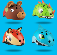 Casque de vélo pour enfants avec dessins animés d'animaux 3D, taille réglable, casque de sécurité pour enfants