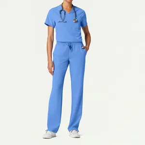 Soft Wholesale Nursing scrub suit uniform set suitable for elastic scrub suit jogger care fashion hot selling women