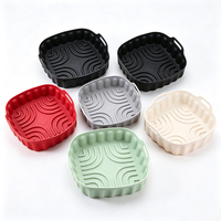 Grand panier en silicone pour friteuse à air, réutilisable, carré, moule de cuisson pour friteuse à air, accessoires de cuisine