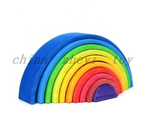 Bán Trực Tiếp Từ Nhà Máy Khối Xếp Hình Cầu Vồng Đồ Chơi Xếp Hình Cầu Vồng 12 Món Cho Trẻ Em Bán Sỉ Đồ Chơi Trẻ Em Đồ Chơi Bằng Gỗ Ở Trung Quốc - Product Image 3