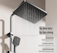 Conjunto de Ducha con Cascada y Lluvia, Pantalla Digital LED de Temperatura, Función de Pausa y Múltiples Funciones