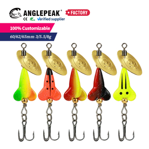 Leurre de pêche <span class=keywords><strong>en</strong></span> eau douce et salée, 5 couleurs, 3g, 5.5g, 8g, avec hameçon triple simple, spinnerbait métallique pour achigan et truite - Product Image 1