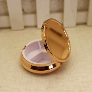 50Mm Ronde Gouden Zilveren Metalen Pillendoos Draagbare 3 Roosters Wekelijkse Pil Case Organizer Rvs Mini Metalen Pillendoos - Product Image 6