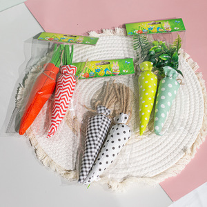 Adornos de Pared Hechos a Mano para Pascua, Estilo Rústico, con Zanahorias, Tela a Cuadros, Decoraciones Coloridas para Fiestas - Product Image 5