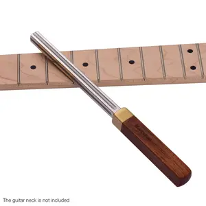गिटार झल्लाहट ड्रेसिंग धातु फ़ाइल वर्ग लकड़ी के हैंडल के साथ गिटार मरम्मत रखरखाव उपकरण Luthier उपकरण