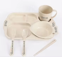 Offre spéciale Paille de blé écologique Boîte à lunch Assiette à dîner en mélamine Récipient alimentaire en plastique pour enfants Assiette de nourriture pour bébé