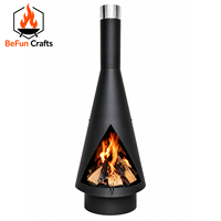 Cheminée extérieure en acier pour brûler du bois, foyer avec barbecue pour patio et jardin, fournisseur d'usine OEM