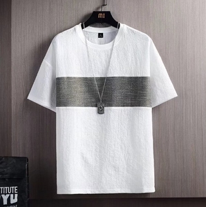 Liu Ming OEM ODM T-Shirt Estiva da Uomo Stile Coreano alla Moda, Manica Corta, Collo Tondo, Maglietta Casual Basica - Product Image 4