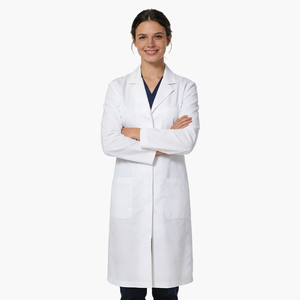 <span class=keywords><strong>Camice</strong></span> da Laboratorio di Media Lunghezza con Polsini Dritti - Comodo e Traspirante Abbigliamento da Lavoro <span class=keywords><strong>Bianco</strong></span> per Farmacia - Product Image 2