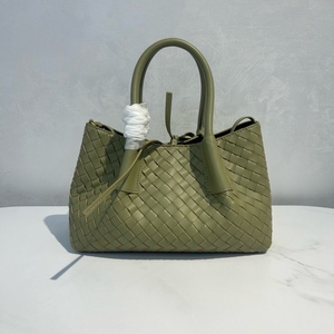 Bolso de Hombro de Cuero Genuino Tejido Personalizado al por Mayor, Gran Capacidad, Estilo Cesta, Retro, de Moda para Mujer, OEM - Product Image 1