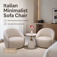 Fauteuil de salon individuel ergonomique en cuir PU blanc crème, style minimaliste italien, pour hôtels, hôtellerie et boutiques, vente en gros