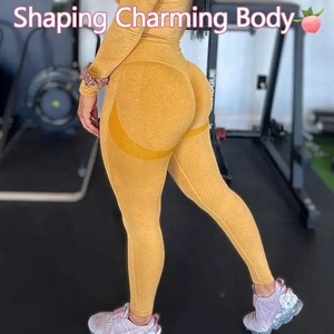 Taille haute femmes pantalons de sport Leggings pêche bout à bout pantalons de Yoga Gym Fitness Leggings Push Up femmes jambières d'entraînement porter des ensembles - Product Image 4