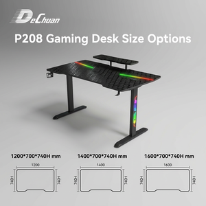 โต๊ะคอมพิวเตอร์สำหรับเล่นเกมพร้อมขาตั้งจอภาพ ไฟ RGB คู่ ใช้พลังงานจาก <span class=keywords><strong>USB</strong></span> มี 3 ขนาด - Product Image 3