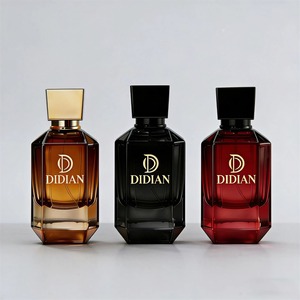 Nuova Bottiglia di Profumo Nera Irregolare, Flacone Spray in Vetro Vuoto con Pompa Atomizzatore, 50ML 100ML, con Tappo Dorato - Product Image 2