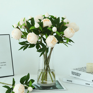 ดอกโบตั๋นประดิษฐ์ช่อดอกไม้ผ้าไหมสีขาวสีชมพูสีม่วงสีแดงงานแต่งงานตกแต่งบ้านกลางแจ้งการถ่ายภาพอุปกรณ์ประกอบฉาก - Product Image 2