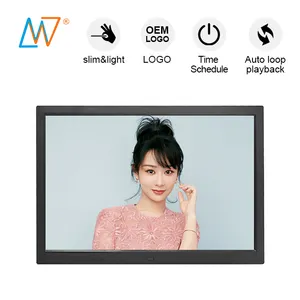 The Thinnest 15.4 Inch Download Free Mp3 Mp4 Video Electric Digital Photo Frame Stand