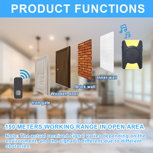 <span class=keywords><strong>Sonnette</strong></span> sans fil 3-en-1 Daytech avec lumière et son <span class=keywords><strong>pour</strong></span> malentendants et personnes à déficience auditive, installation facile CC21 (noir/blanc/rose) - Product Image 5