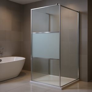 Mampara de Ducha con Marco de 35.4x76.8 cm, Vidrio ESG Semitransparente, Diseño Minimalista Deslizante - Product Image 2