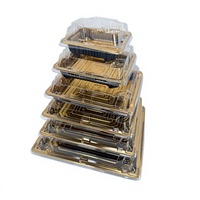 Emballage alimentaire en plastique recyclable pour sushis et sandwichs, conteneur carré jetable