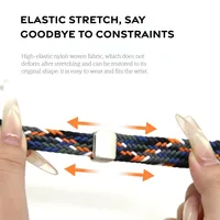 Bracelet en nylon tressé avec boucle magnétique pour montre connectée Fit 3/4/4Pro, libération rapide, respirant, bracelet sport