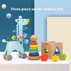Jouet éducatif Montessori <span class=keywords><strong>en</strong></span> bois : Girafe <span class=keywords><strong>à</strong></span> perles, jeu d'empilage <span class=keywords><strong>arc</strong></span>-<span class=keywords><strong>en</strong></span>-<span class=keywords><strong>ciel</strong></span> et d'association de formes pour enfants de 5 <span class=keywords><strong>à</strong></span> 7 ans - Product Image 1