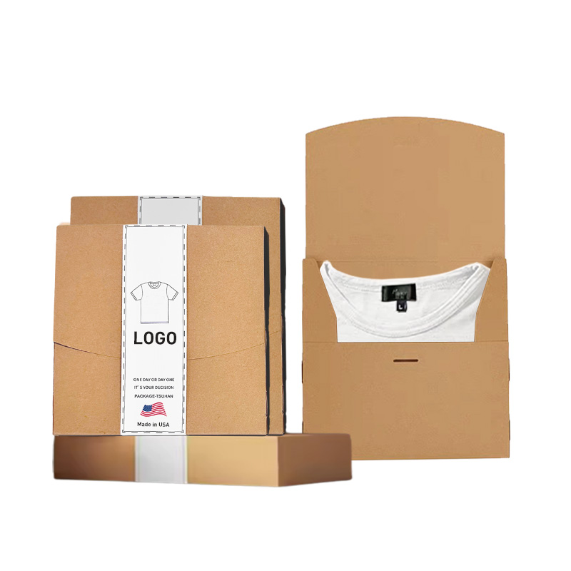 Boutique Custom Logo Recyclable A4 Envelope Kraft Paper Box Foil Lining for T-Shirt Socks Packaging-Short Sleeve Files Use