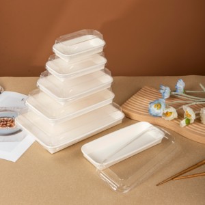 Plateau à <span class=keywords><strong>sushi</strong></span> rectangulaire en papier kraft de grande taille, biodégradable, écologique, de qualité alimentaire - Product Image 6