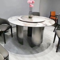 Hochwertiger Foshan Designer-Esstisch mit Drei Metallbeinen 150CM Runder Tisch für Villa und Apartment