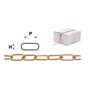 CHAÎNE GENOVESE LAITON N ° 14 (2.2mm)-DxH 15.2x6.2-boîte 25 mt - Product Image 1