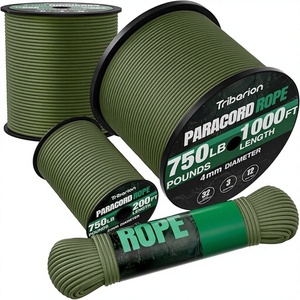 Corde en <span class=keywords><strong>Paracord</strong></span> 750 lb 100ft 200ft 1000ft, Corde d'escalade robuste et imperméable, Bobine de 5/32" 4mm 12 brins en Nylon/Polyester - Product Image 1