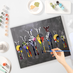 Cổ Điển DIY Handpainted Acrylic Sơn Vải Tường Decors Ngựa Vằn Cho Động Vật Starter Kit Quà Tặng Cho Nhà Tác Phẩm Nghệ Thuật - Product Image 4