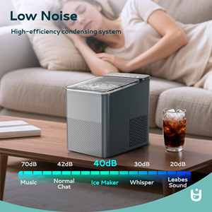 EUHOMY Gris 9Pcs/6Mins 26.5 Lbs/24H Bullet Comptoir Machine à glaçons taille 2 Ice Maker Prix de commande en gros certifié ETL - Product Image 2