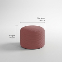 Pouf Ottoman Rond en Éponge Broyée, Emballage Sous Vide, Logo Personnalisé, Repose-Pieds pour Salon, OEM ODM Vente en Gros