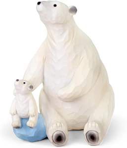 Insignia de Resina de Oso Polar, Hecha y Pintada a Mano, Arte Coleccionable de Padre e Hijo, Personalizable, Tamaño Personalizado - Product Image 6