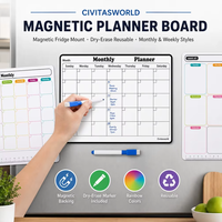 Tableau magnétique effaçable et inscriptible en caoutchouc pour planification, calendrier, mémos et écriture sur réfrigérateur, tendance transfrontalière Civitasworld