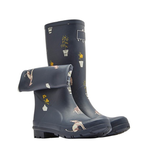 <span class=keywords><strong>Stivali</strong></span> <span class=keywords><strong>da</strong></span> <span class=keywords><strong>Pioggia</strong></span> alla Moda <span class=keywords><strong>per</strong></span> Donne in Gomma Naturale Morbida e Flessibile con Fodera Stampata Nera - Product Image 3